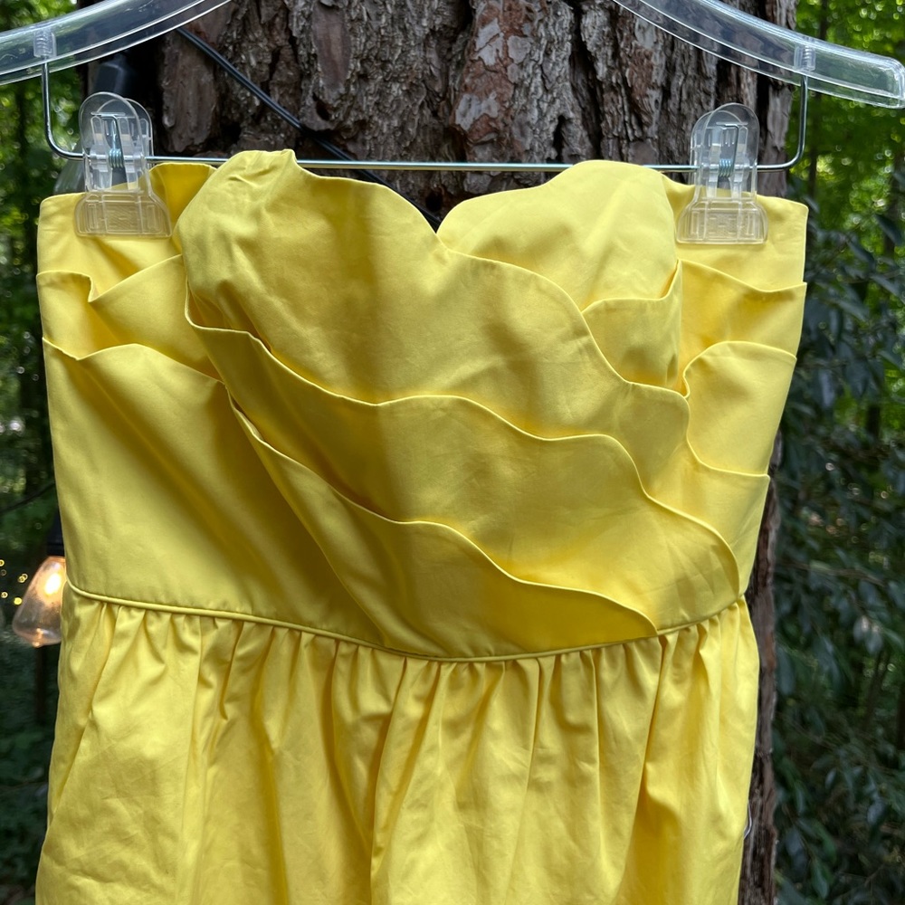 NWT J. Crew yellow strapless dress.